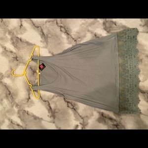 Dusty blue/sage lace tunic—NWT